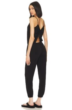 Drawstring Back Jumpsuit Black -Fashion Clothing Store LANS WC21 V3