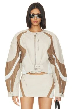 Dustin Moto Jacket Bone, Winter White, & Mocha -Fashion Clothing Store LARX WO195 V2