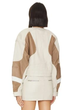 Dustin Moto Jacket Bone, Winter White, & Mocha -Fashion Clothing Store LARX WO195 V4