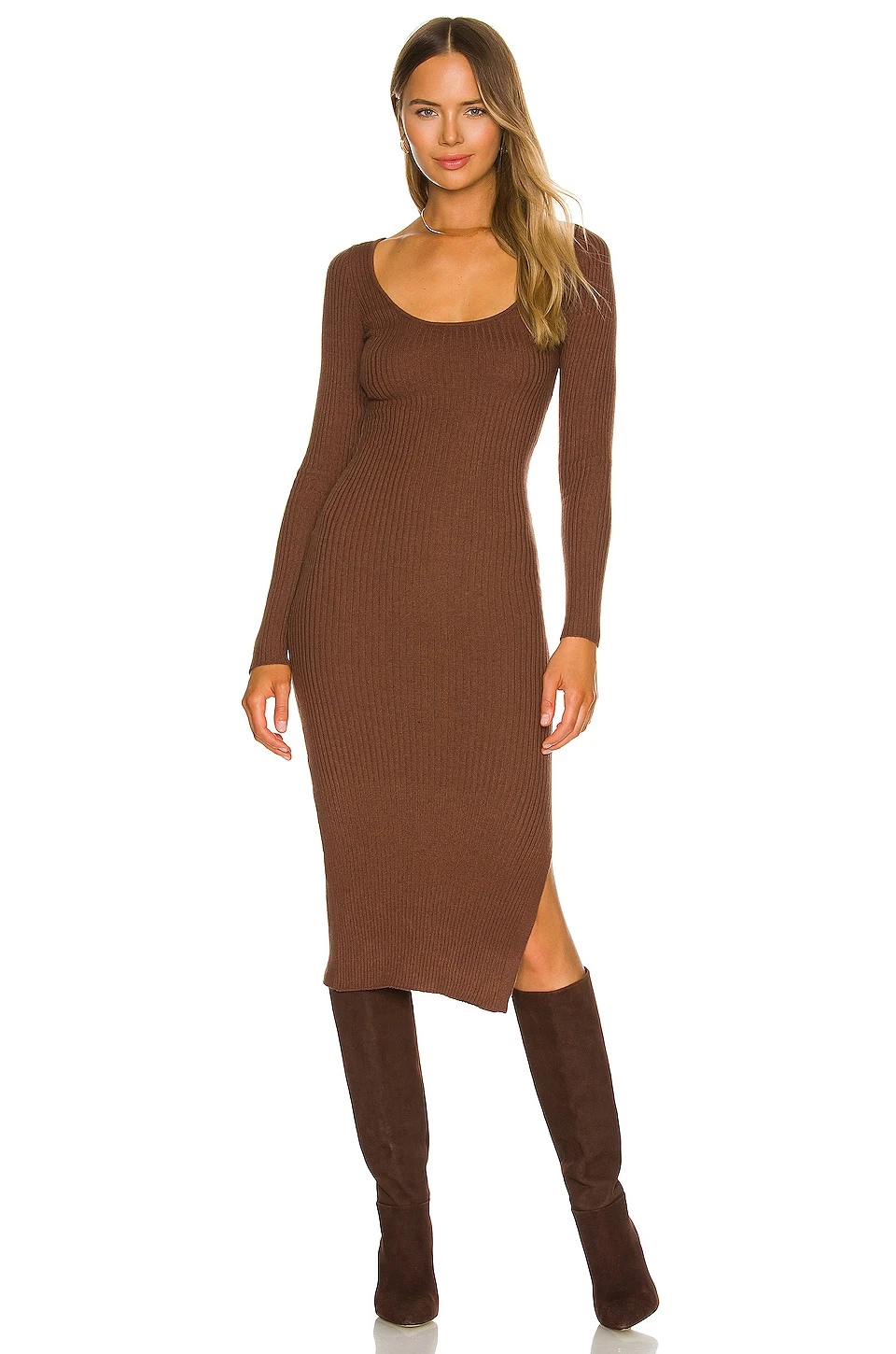 Nessa Sweater Dress Chocolate 7 Nessa Sweater Dress Chocolate - Image 5
