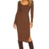 Nessa Sweater Dress Chocolate -Fashion Clothing Store LCDE WD551 V1