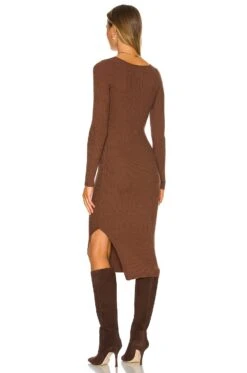 Nessa Sweater Dress Chocolate 10 Nessa Sweater Dress Chocolate -Fashion Clothing Store LCDE WD551 V3