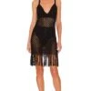 Persis Crochet Mini Dress Black -Fashion Clothing Store LCDE WD647 V1