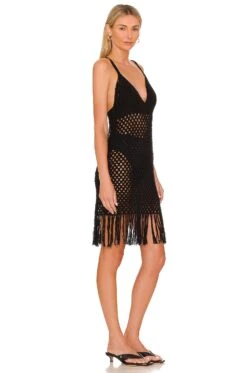 Persis Crochet Mini Dress Black -Fashion Clothing Store LCDE WD647 V2
