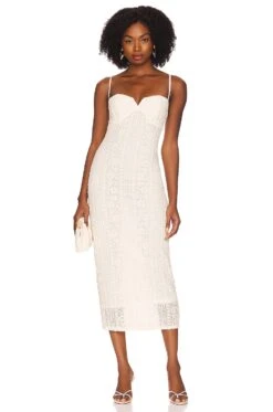 Maxime Midi Dress Pearl Grey