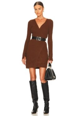 Silas Wrap Dress Sienna Brown -Fashion Clothing Store LCDE WD676 V1 1