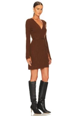 Silas Wrap Dress Sienna Brown -Fashion Clothing Store LCDE WD676 V5