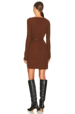 Silas Wrap Dress Sienna Brown -Fashion Clothing Store LCDE WD676 V7