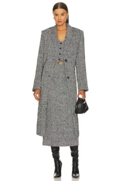 June Coat Black & White