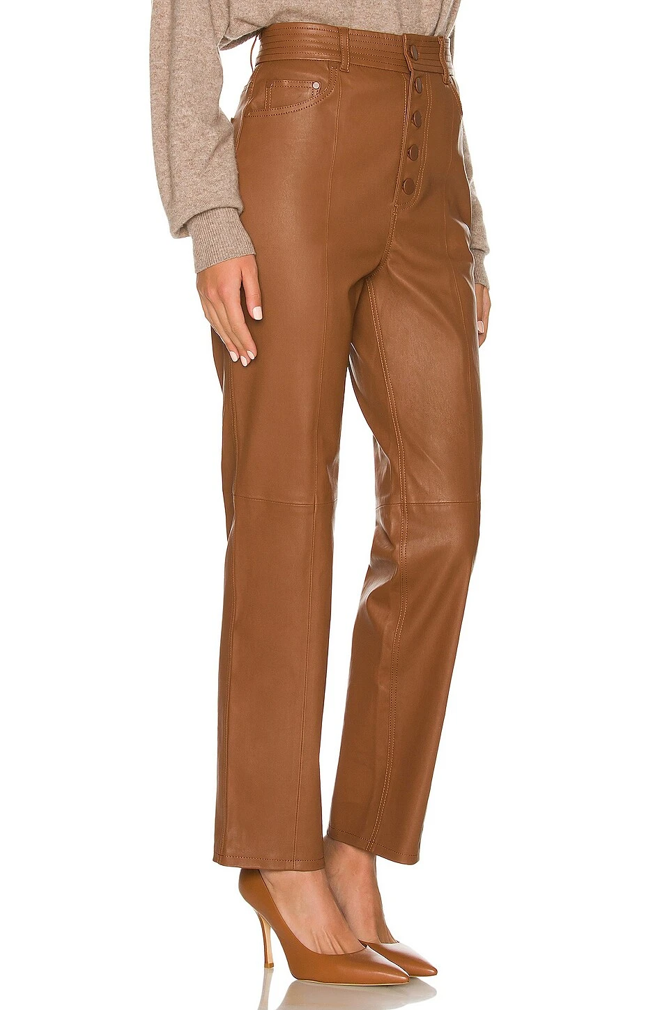 The Kristina Leather Pant Brown 4 The Kristina Leather Pant Brown - Image 2