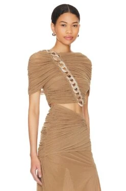 Fria Cropped Top Umber Brown -Fashion Clothing Store LCDE WS981 V2