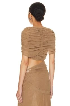 Fria Cropped Top Umber Brown -Fashion Clothing Store LCDE WS981 V3