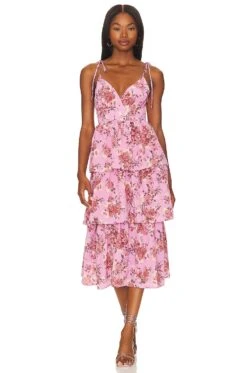 Bloom Midi Dress Rose