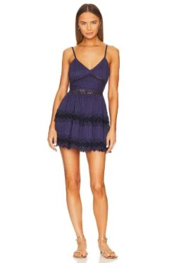 LoveShackFancy Cinnamon Dress Midnight 10 LoveShackFancy Cinnamon Dress Midnight -Fashion Clothing Store LESH WD724 V1 2