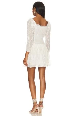 LoveShackFancy Deeba Dress Cream -Fashion Clothing Store LESH WD732 V3