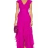 LoveShackFancy Tini Gown Flirty Fuschia 2 LoveShackFancy Tini Gown Flirty Fuschia -Fashion Clothing Store LESH WD740 V1