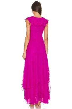 LoveShackFancy Tini Gown Flirty Fuschia -Fashion Clothing Store LESH WD740 V3