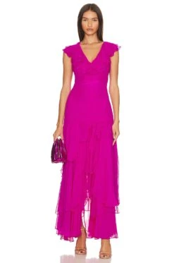 LoveShackFancy Tini Gown Flirty Fuschia -Fashion Clothing Store LESH WD740 V4