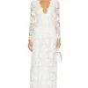 LoveShackFancy Sylvester Gown True White 2 LoveShackFancy Sylvester Gown True White -Fashion Clothing Store LESH WD741 V1