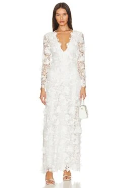 LoveShackFancy Sylvester Gown True White