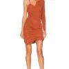 Eren One Shoulder Mini Dress Cinnabar -Fashion Clothing Store LNA WD330 V1