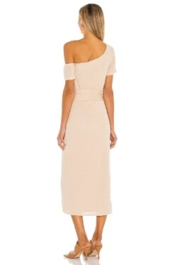 Eden Midi Dress Natural Tan -Fashion Clothing Store LOVF WD2807 V3