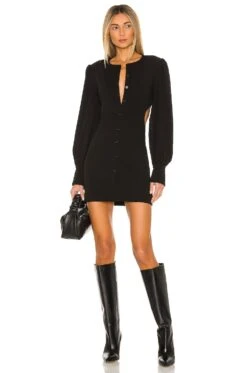 Open Back Mini Dress Black 6 Open Back Mini Dress Black -Fashion Clothing Store LOVF WD2866 V2