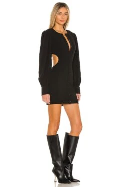 Open Back Mini Dress Black 7 Open Back Mini Dress Black -Fashion Clothing Store LOVF WD2866 V3