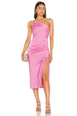 Amina Midi Dress Pink -Fashion Clothing Store LOVF WD3060 V1 1