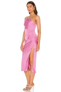 Amina Midi Dress Pink -Fashion Clothing Store LOVF WD3060 V3