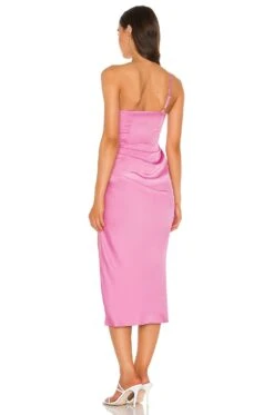 Amina Midi Dress Pink -Fashion Clothing Store LOVF WD3060 V4