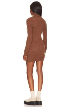 Anthea Sweater Dress Dark Chocolate -Fashion Clothing Store LOVF WD3522 V3