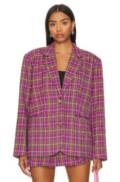 Heather Blazer Houndstooth Multi 8 Heather Blazer Houndstooth Multi -Fashion Clothing Store LOVF WO503 V2
