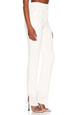 Troy Split Hem Pant White -Fashion Clothing Store LOVF WP621 V3