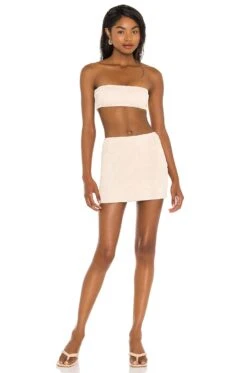 Devaney Mini Skirt Nude 9 Devaney Mini Skirt Nude -Fashion Clothing Store LOVF WQ541 V4
