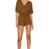 Nighttime Sky Romper Coffee Brown -Fashion Clothing Store LOVF WR350 V1