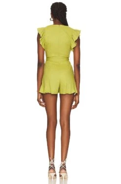 Jill Romper Green -Fashion Clothing Store LOVF WR368 V3