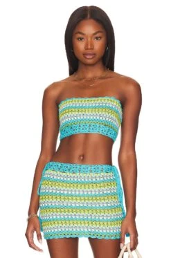 Over The Rainbow Crop Pastel Rainbow -Fashion Clothing Store LOVF WS2515 V1