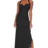 Naima Ruched Maxi Dress Black -Fashion Clothing Store LPAR WD716 V1