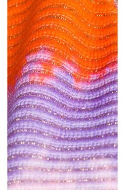 Wavy Ruched Back Tie Side Bikini Bottom Miami Sunset -Fashion Clothing Store LULI WX431 V5