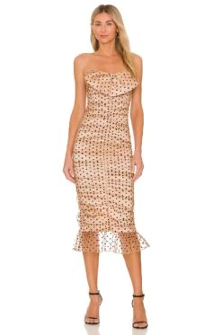 Eloise Midi Dress Dark Nude