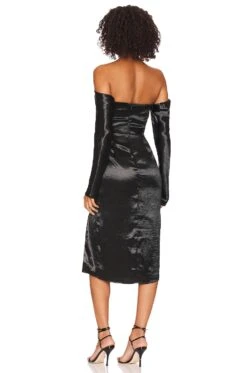 Cecilia Midi Dress Black -Fashion Clothing Store MALR WD1172 V3