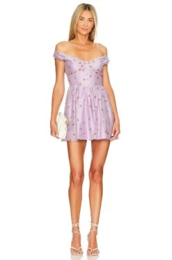Danielle Mini Dress Powder Purple