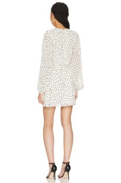 Mattie Mini Dress Black & Cream Dot 7 Mattie Mini Dress Black & Cream Dot -Fashion Clothing Store MALR WD1235 V3