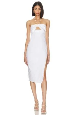 X Jetset Christina Olive Midi Dress White