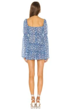 Ailish Mini Dress Blue Ditsy -Fashion Clothing Store MALR WD633 V3