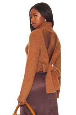 Elouise Tie Back Sweater Camel