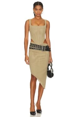 Mona Skirt Silver Sage -Fashion Clothing Store MAOU WQ56 V4