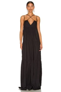 Cross Strap Maxi Dress Black