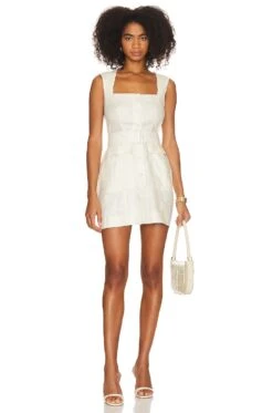Apron Cargo Mini Dress Cream